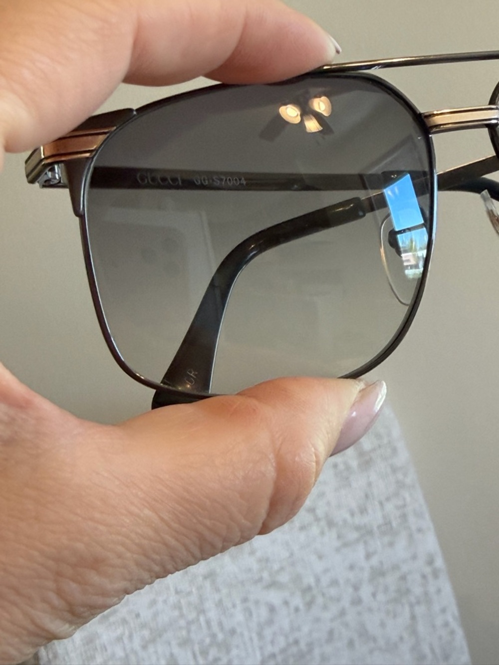 Authentic GUCCI Black/ silver Aviators - Picture 15 of 16